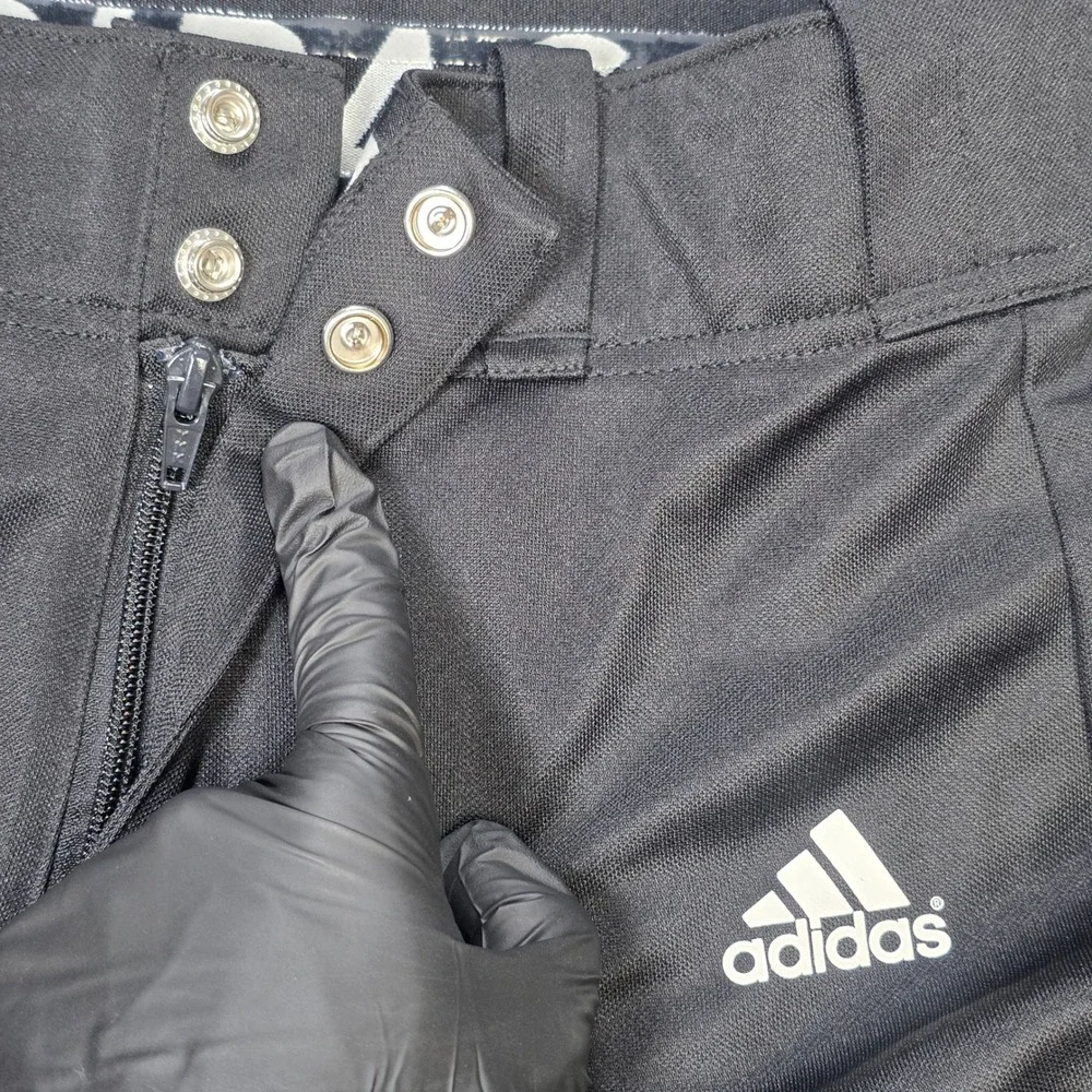Adidas Baseball Pants Men's Small Black Elastic Cuffs Gripper Waistband Athletic